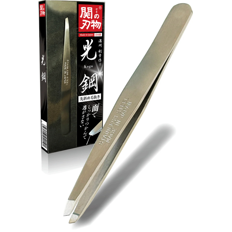 1号仓-VOIS 关的刃物 光之钢 斜口设计 多部位适用 2mm精细尖端 不锈钢 拔毛钳子 1个 眉夹小镊子 精细打磨 杂毛修整