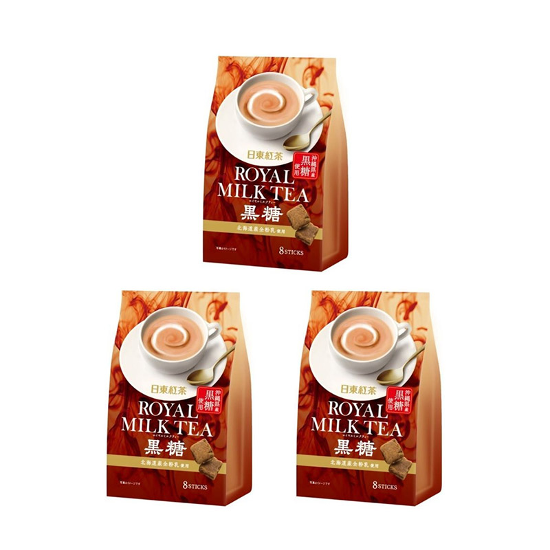 2号仓-日东红茶 奶香浓郁 红茶基底 浓而不涩 黑糖皇家奶茶 即溶粉末 13.5g×8条 3个装 甜而不腻 层次丰富 独立条状包装