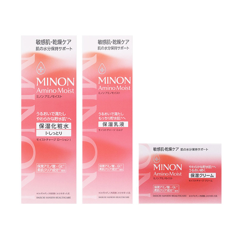 1号仓-第一三共蜜浓 补水舒缓 舒润保湿 清爽水润化妆水 150ml＋乳液 100g＋面霜 40g MINON 干燥敏感肌 氨基酸 改善粗糙暗沉 清爽不黏腻 温和配方