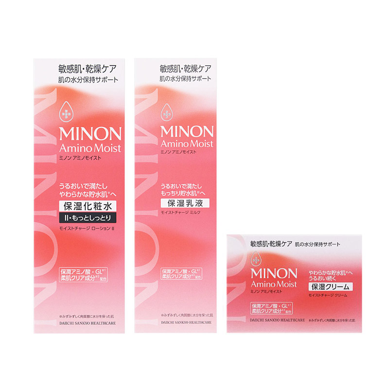 1号仓-第一三共蜜浓 抗干燥紧绷 深层滋润 高保湿化妆水 150ml＋乳液 100g＋面霜 40g MINON 干燥敏感肌 氨基酸 修护屏障 强化保湿 浓稠柔润 温和配方