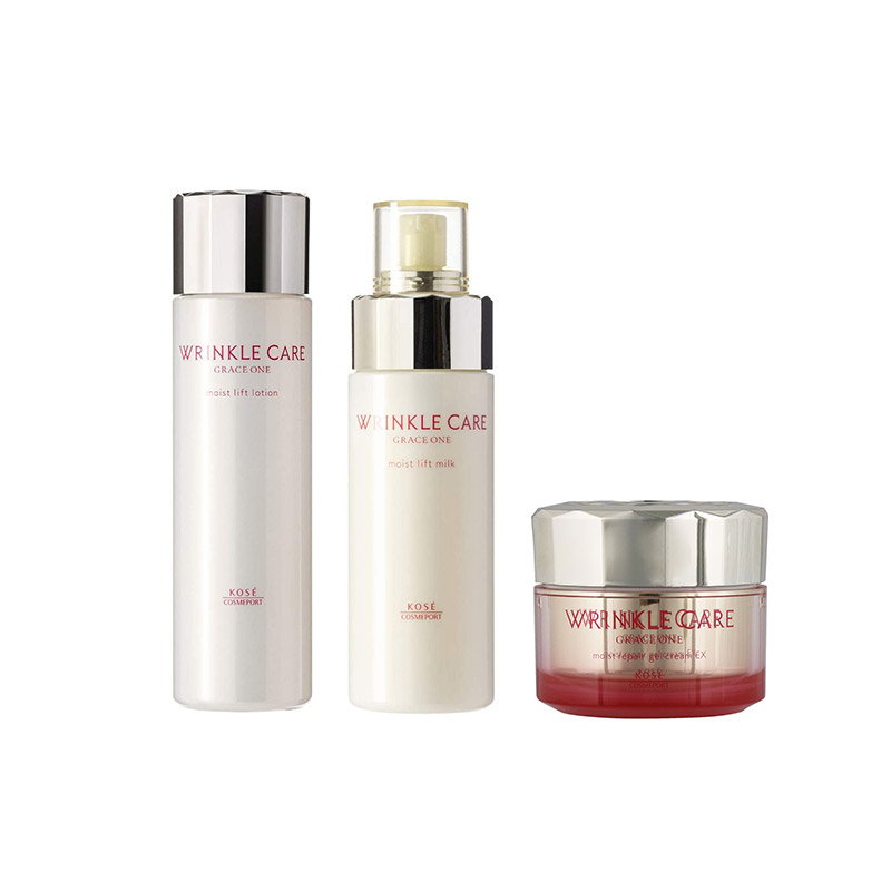 1号仓-高丝 GRACE ONE 滋润修护 细纹淡化提升弹力 化妆水 180ml＋乳液 130ml＋啫喱面霜 100g KOSE 烟酰胺 高保湿 饱满弹润 提升肌肤支撑力 细纹对策弹润滋养 �...