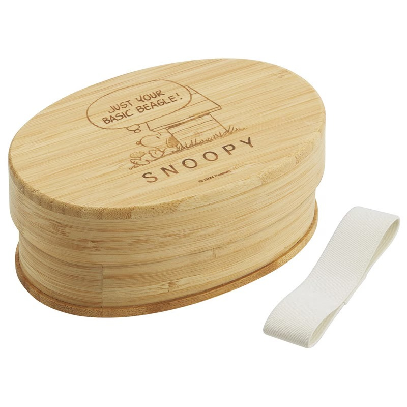 1号仓-斯凯达 天然竹材打造 隔层设计 不易漏汁 日式便当盒 附松紧束带 1个 史努比图案 Skater 搭配密封圈 质感温润 