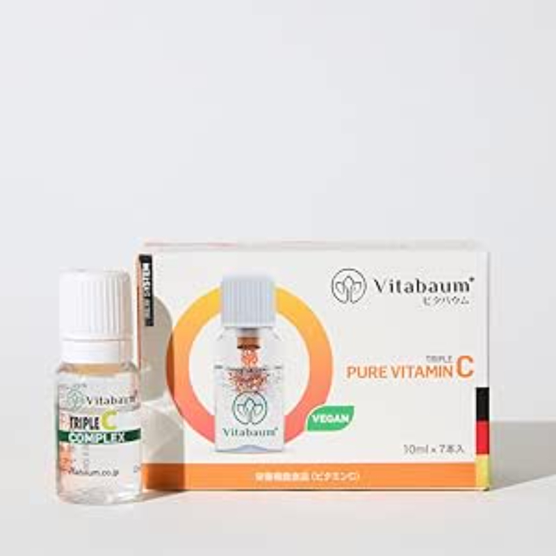 2号仓-Vitabaum 双层瓶结构 纯维生素C 浓缩精华 营养液 10ml×7支 三重纯维C配方 无添加 口感顺滑 独立小瓶包装