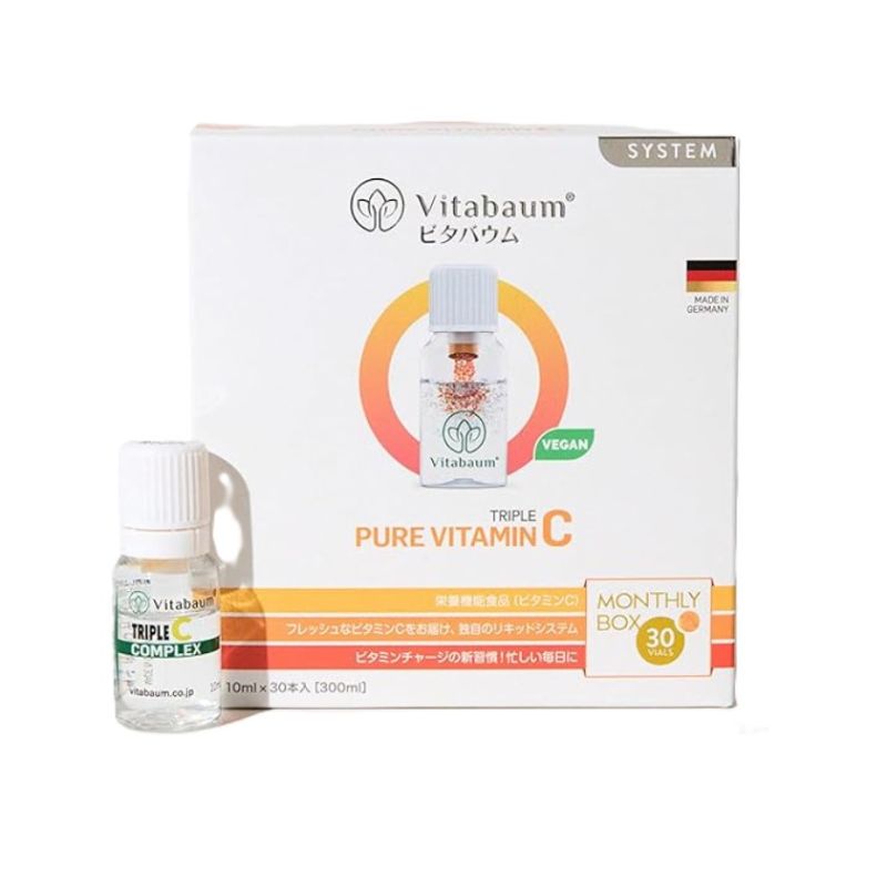 2号仓-Vitabaum 双层瓶结构 纯维生素C 浓缩精华 营养液 10ml×30支 三重纯维C配方 无添加 口感顺滑 独立小瓶包装