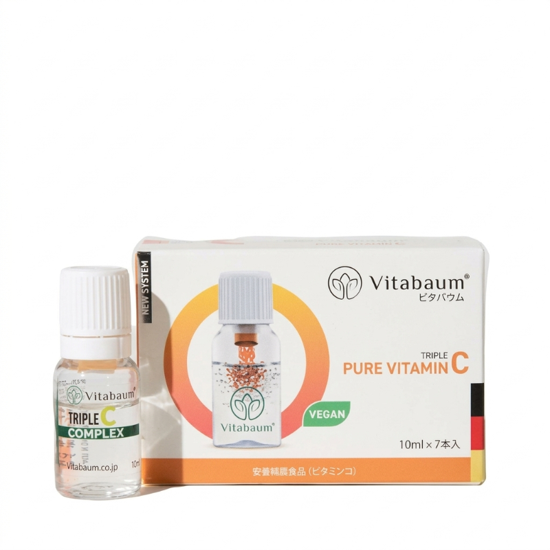 2号仓-Vitabaum 双层瓶结构 纯维生素C 浓缩精华 营养液 10ml×7支 三重纯维C配方 无添加 口感顺滑 独立小瓶包装