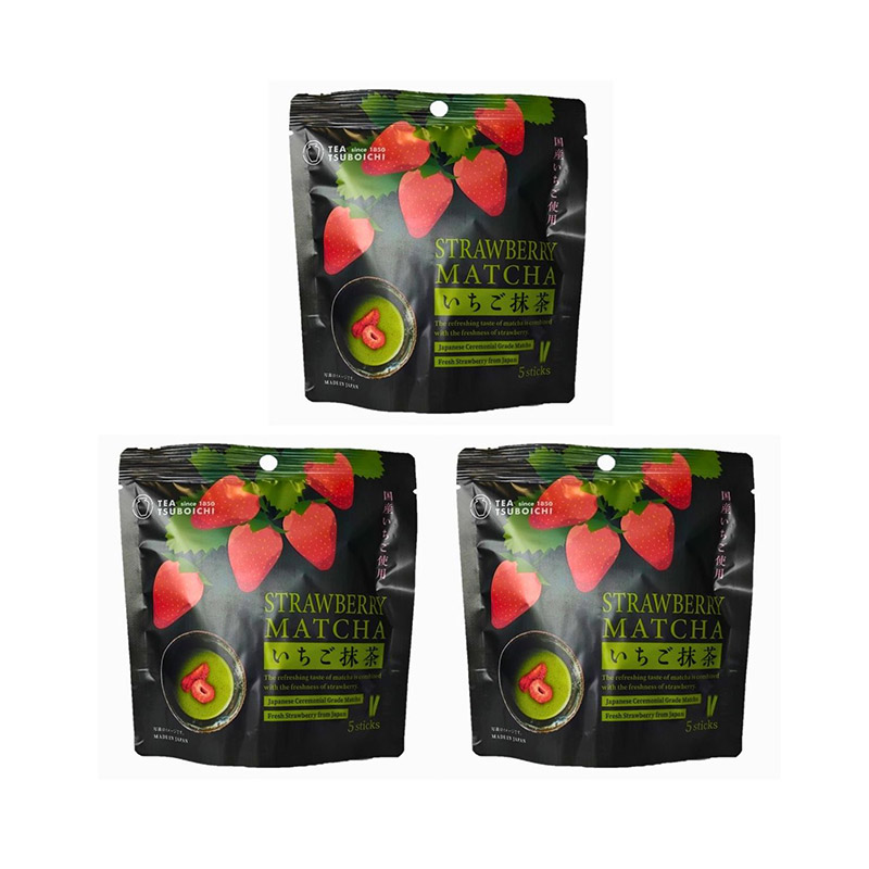 2号仓-壶市制茶本铺 日式风味 温润甘甜 口感清爽 草莓抹茶粉 10g×5条 3个装 独立包装 冷热皆宜 无添加配方
